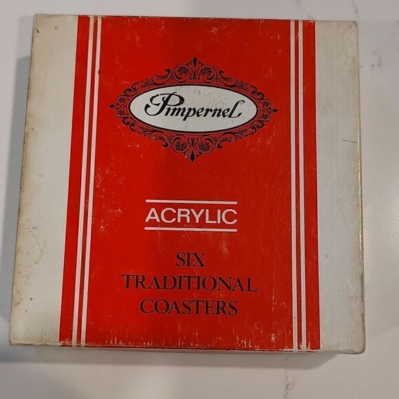 Pimpernel Acrylic Traditional Coasters Oriental Floral Design Set of 6 - Picture 13 of 13